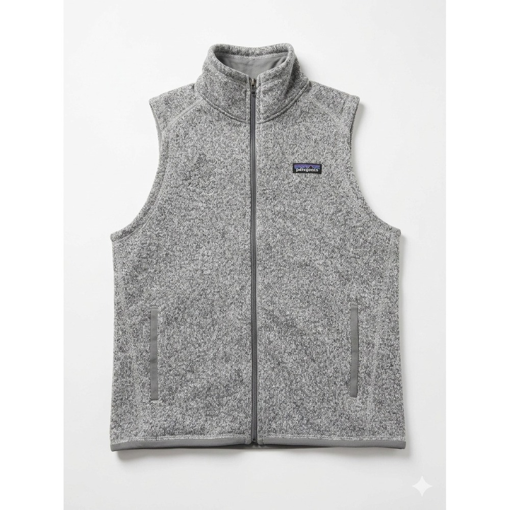 Patagonia Vest Gray Sweater Fleece Full Zip Size M Bank Of America Merrill Logo